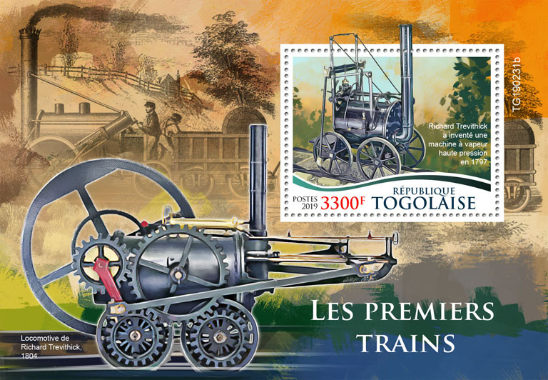 First trains - Issue of Togo postage stamps
