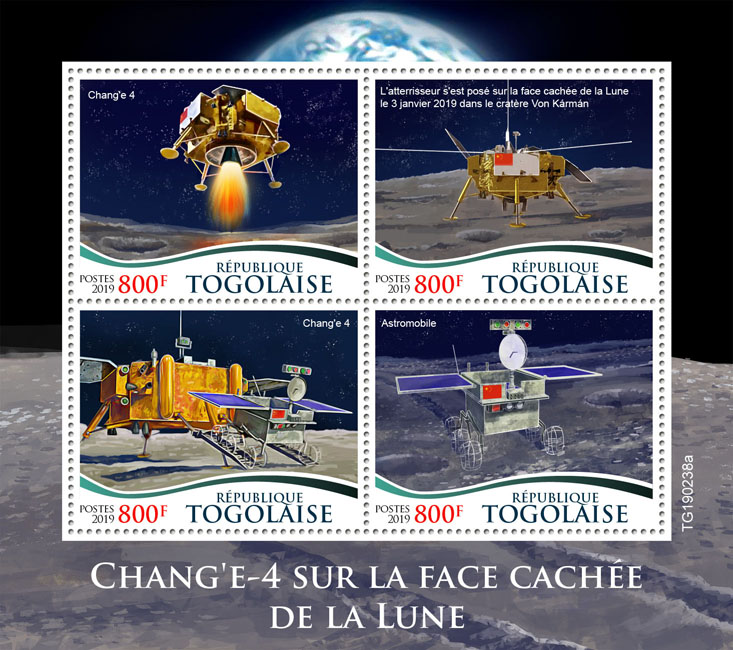 Chang'e-4 - Issue of Togo postage stamps