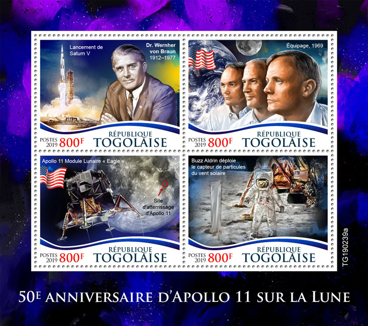 Apollo 11 - Issue of Togo postage stamps