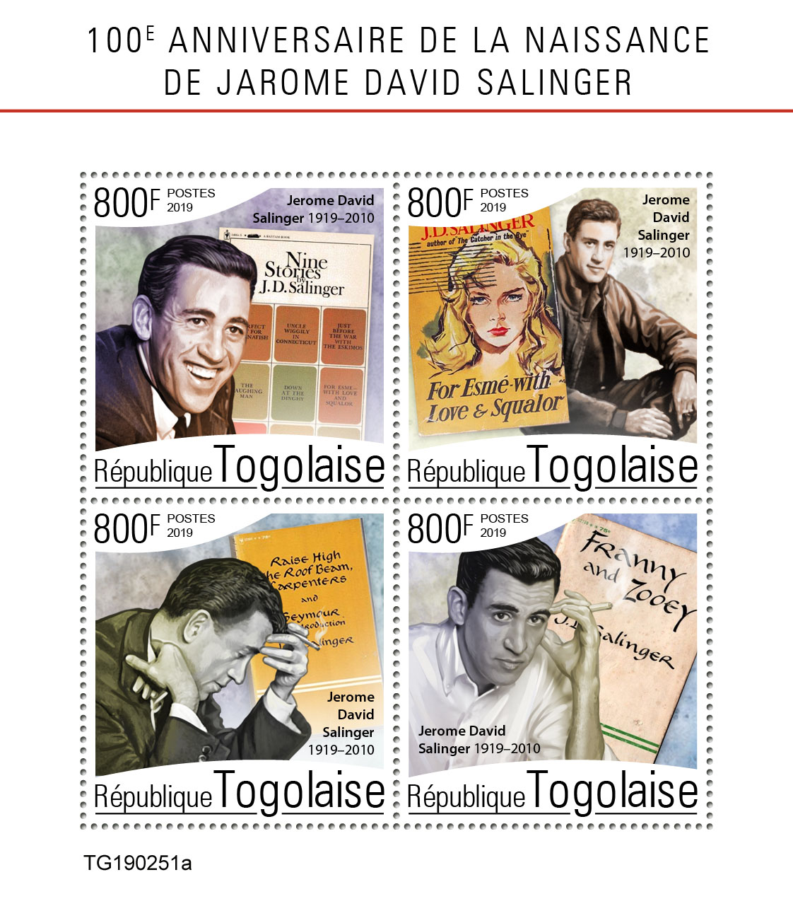 Jarome David Salinger - Issue of Togo postage stamps