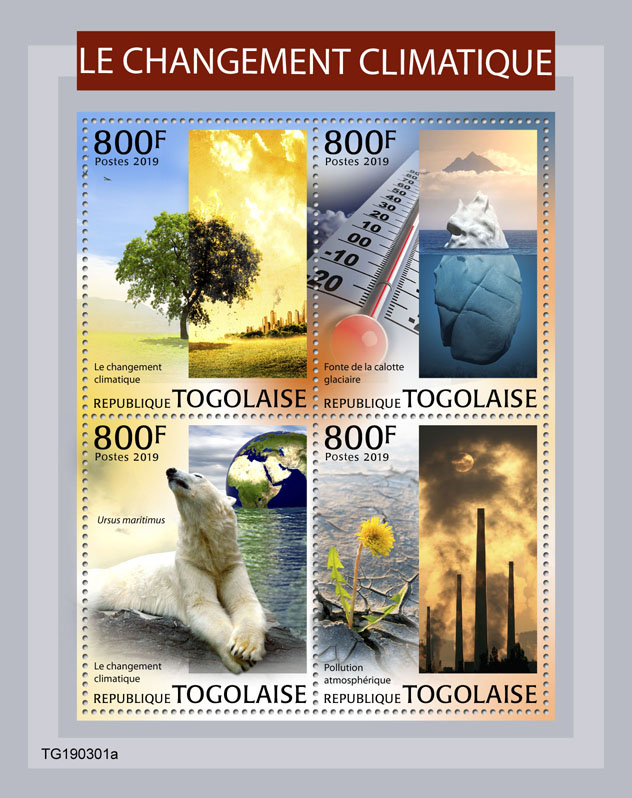 Climate change - Issue of Togo postage stamps