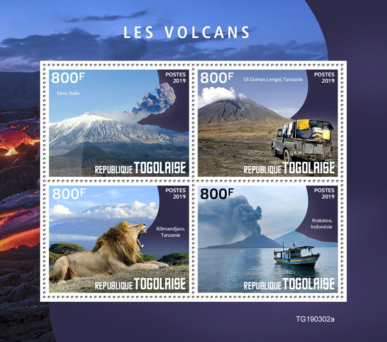 Volcanoes - Issue of Togo postage stamps