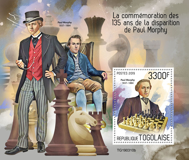 Paul Morphy - Issue of Togo postage stamps