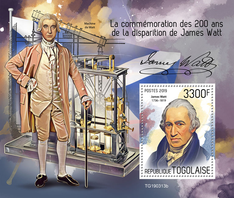 James Watt  - Issue of Togo postage stamps