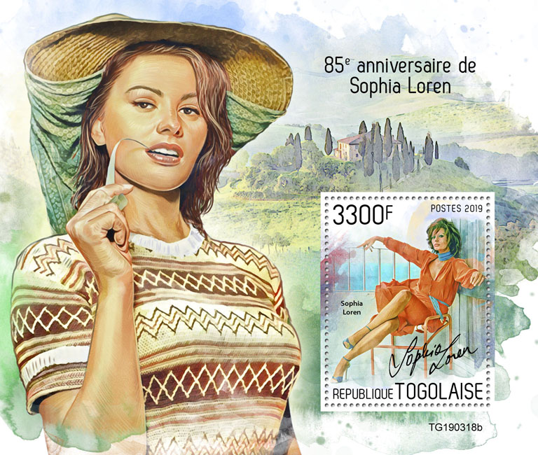 Sophia Loren - Issue of Togo postage stamps