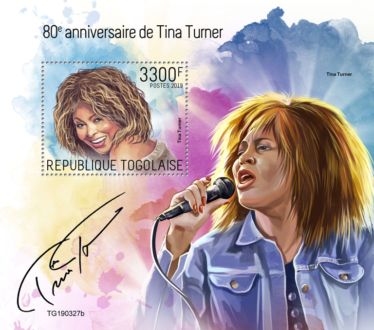 Tina Turner - Issue of Togo postage stamps
