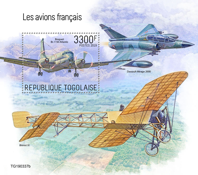 French planes - Issue of Togo postage stamps