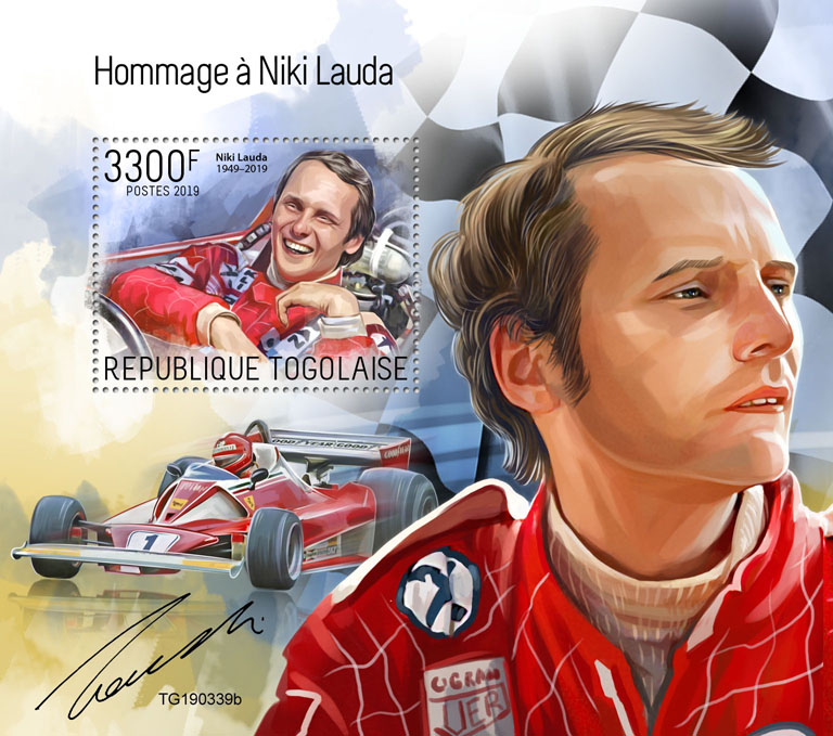 Niki Lauda - Issue of Togo postage stamps