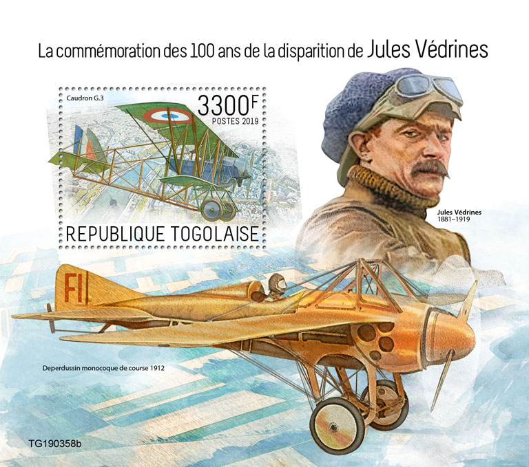 Jules Védrines - Issue of Togo postage stamps