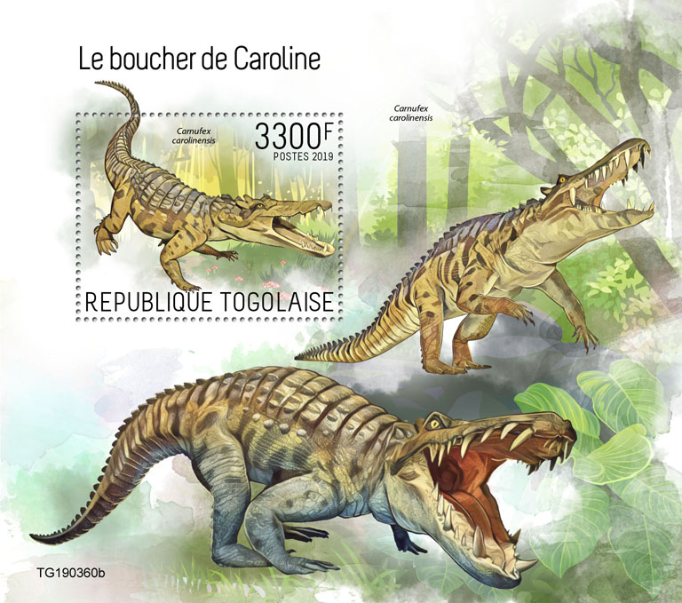 Carolina butcher - Issue of Togo postage stamps