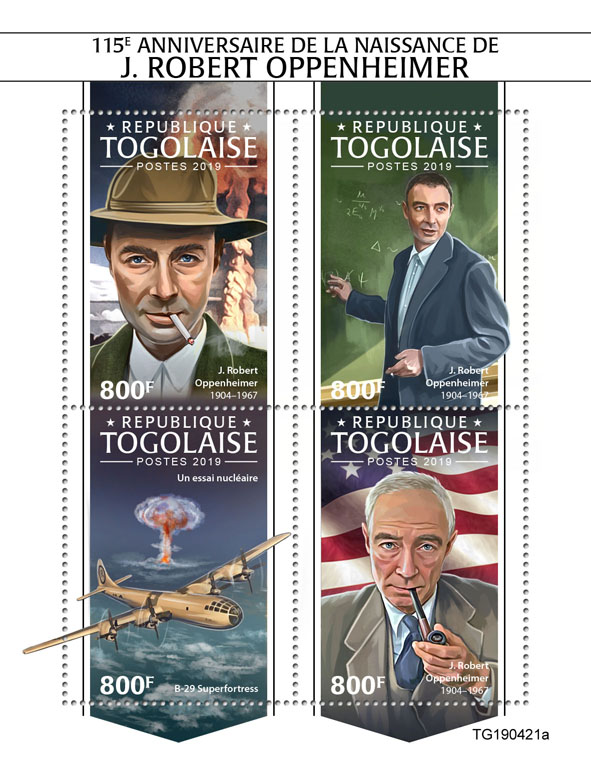 J. Robert Oppenheimer - Issue of Togo postage stamps