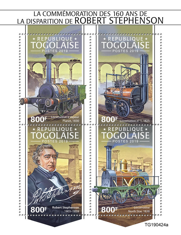 Robert Stephenson - Issue of Togo postage stamps