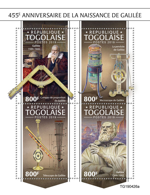 Galileo Galilei - Issue of Togo postage stamps