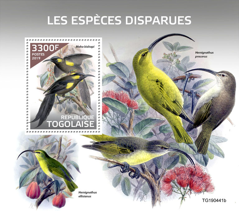 Extinct species - Issue of Togo postage stamps