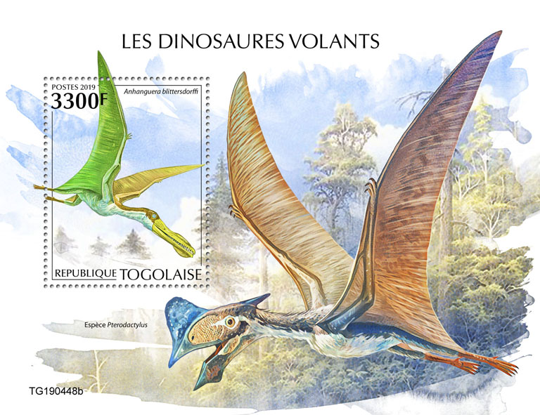 Flying dinosaurs - Issue of Togo postage stamps