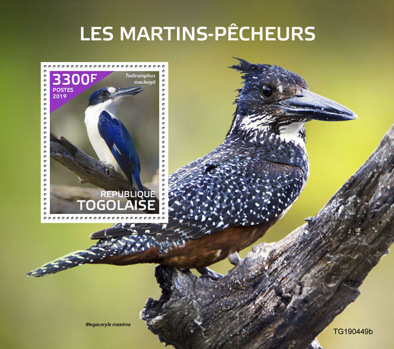 Kingfishers - Issue of Togo postage stamps