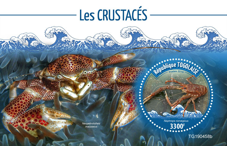 Crabs - Issue of Togo postage stamps