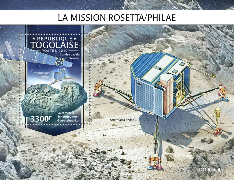 Rosetta/Philae mission - Issue of Togo postage stamps